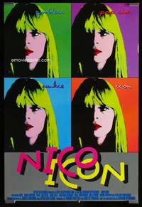 v523 NICO ICON one-sheet movie poster '96 cool rock & roll documentary!