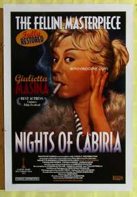 v526 NIGHTS OF CABIRIA one-sheet movie poster R98 Federico Fellini, Masina