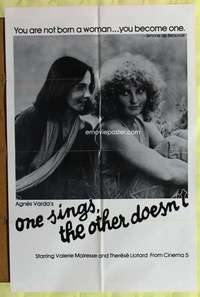 v202 ONE SINGS, THE OTHER DOESN'T one-sheet movie poster '77 Agnes Varda