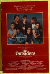 v205 OUTSIDERS one-sheet movie poster '82 Francis Ford Coppola, SE Hinton