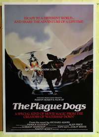 v555 PLAGUE DOGS one-sheet movie poster '82 Martin Rosen canine cartoon!