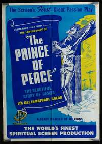 v215 PRINCE OF PEACE one-sheet movie poster '50 the life of Christ!
