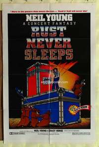 v222 RUST NEVER SLEEPS one-sheet movie poster '79 Neil Young, rock & roll!