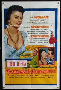 v061 SCANDAL IN SORRENTO one-sheet movie poster '56 Sophia Loren, De Sica