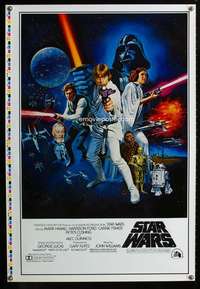 v001 STAR WARS printer's test C 1sh movie poster '77 with ratings!