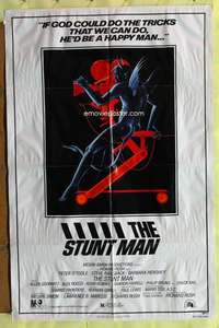 v234 STUNT MAN one-sheet movie poster '80 Peter O'Toole, cool artwork!