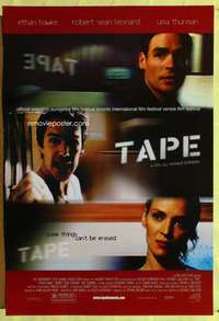 v608 TAPE DS one-sheet movie poster '01 Uma Thurman, Ethan Hawke, Linklater