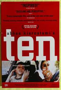 v611 TEN one-sheet movie poster '02 Kiarostami, female Iranian cab driver!
