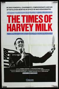v238 TIMES OF HARVEY MILK one-sheet movie poster '84 assassination!