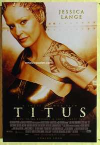 v619 TITUS DS advance 1sh '99 close-up of Jessica Lange, Shakespeare!