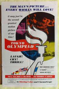 v239 TOKYO OLYMPIAD one-sheet movie poster '66 Kon Ichikawa, Olympics!
