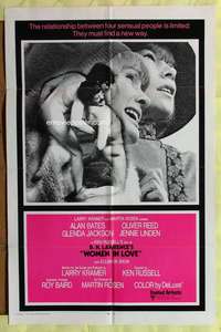 v251 WOMEN IN LOVE one-sheet movie poster '70 Ken Russell, D.H. Lawrence