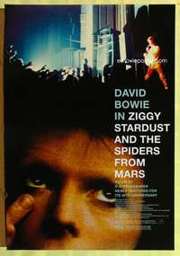 v654 ZIGGY STARDUST one-sheet movie poster R2002 glitter rock, David Bowie