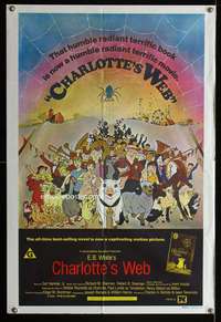 w582 CHARLOTTE'S WEB Aust 1sh movie poster '73 EB White cartoon!