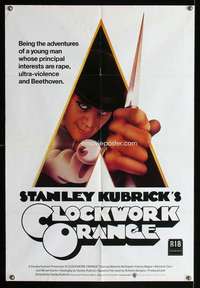 w583 CLOCKWORK ORANGE Aust 1sh movie poster '72 Stanley Kubrick