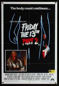 w590 FRIDAY THE 13th 2 Aust 1sh movie poster '81 slasher horror!