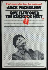 w602 ONE FLEW OVER THE CUCKOO'S NEST Aust 1sh movie poster '75 Jack!
