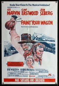 w604 PAINT YOUR WAGON Aust 1sh movie poster R70s Clint Eastwood, Marvin