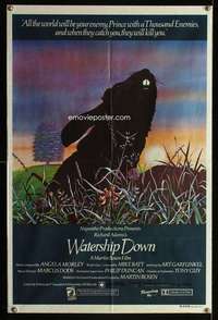 w615 WATERSHIP DOWN Aust 1sh movie poster '78 Richard Adams classic!