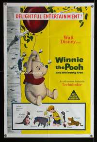 w616 WINNIE THE POOH & THE HONEY TREE Aust 1sh movie poster '66 Disney