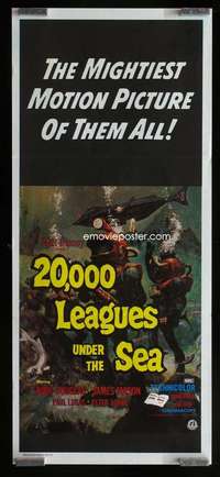 w618 20,000 LEAGUES UNDER THE SEA Aust daybill movie poster R70s Verne