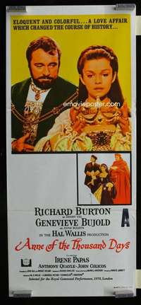 w644 ANNE OF THE THOUSAND DAYS Aust daybill movie poster '70 Bujold