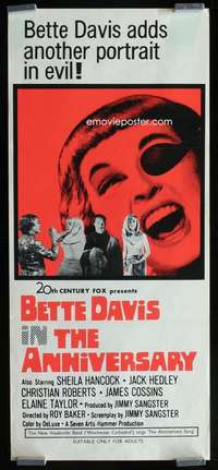 w646 ANNIVERSARY Aust daybill movie poster '67 Bette Davis, horror!