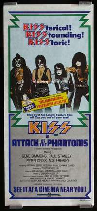 w653 ATTACK OF THE PHANTOMS Aust daybill movie poster '78 KISS image!