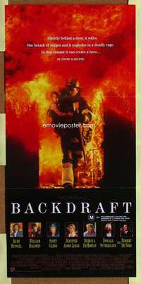 w655 BACKDRAFT Aust daybill movie poster '91 Kurt Russell, Ron Howard