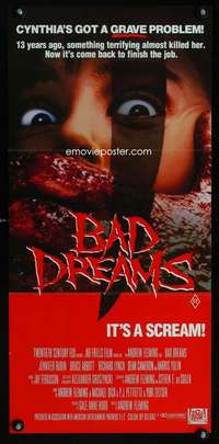 w656 BAD DREAMS Aust daybill movie poster '88 Jennifer Rubin, horror!