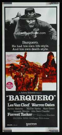 w657 BARQUERO Aust daybill movie poster '70 Lee Van Cleef, Oates