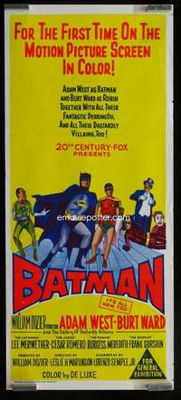 w658 BATMAN Aust daybill movie poster '66 Adam West, DC Comics!