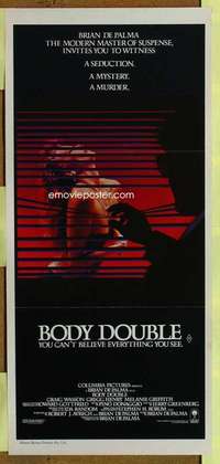 w677 BODY DOUBLE Aust daybill movie poster '84 De Palma, Griffith
