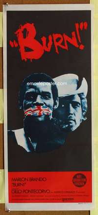w691 BURN Aust daybill movie poster '70 Marlon Brando, Pontecorvo
