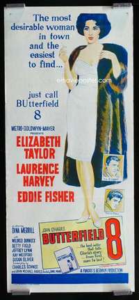 w694 BUTTERFIELD 8 Aust daybill '60 sexy Liz Taylor is most desirable & easiest to find!