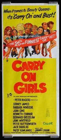 w701 CARRY ON GIRLS Aust daybill movie poster '73 English sex!