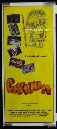 w705 CAVEMAN Aust daybill movie poster '81 William Steig artwork!