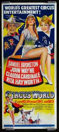 w712 CIRCUS WORLD Aust daybill movie poster '65 John Wayne, Cardinale