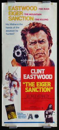 w754 EIGER SANCTION Aust daybill movie poster '75 Clint Eastwood