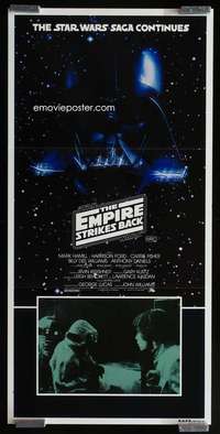 w757 EMPIRE STRIKES BACK Aust daybill movie poster '80 Lucas, Yoda!
