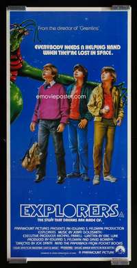 w766 EXPLORERS Aust daybill movie poster '85 River Phoenix, Hawke