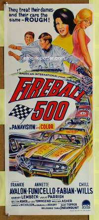 w771 FIREBALL 500 Aust daybill movie poster '66 car racing, Avalon