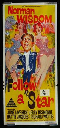 w776 FOLLOW A STAR Aust daybill movie poster '59 Norman Wisdom