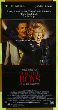 w777 FOR THE BOYS Aust daybill movie poster '91 Bette Midler, Caan