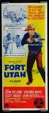 w780 FORT UTAH Aust daybill movie poster '66 John Ireland, Mayo
