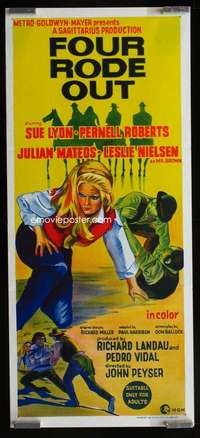 w781 FOUR RODE OUT Aust daybill movie poster '69 sexy Sue Lyon!