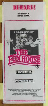 w786 FUNHOUSE Aust daybill movie poster '81 Tobe Hooper, horror!