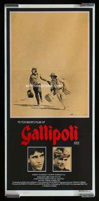 w788 GALLIPOLI Aust daybill movie poster '81 Peter Weir, Mel Gibson