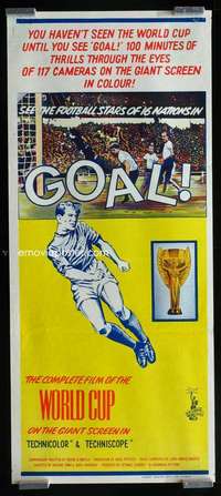 w797 GOAL THE WORLD CUP Aust daybill movie poster '66 soccer doc!