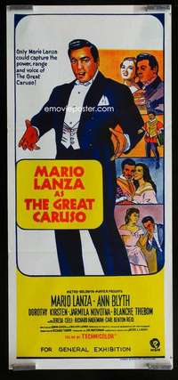 w805 GREAT CARUSO Aust daybill movie poster R68 Mario Lanza, Blyth